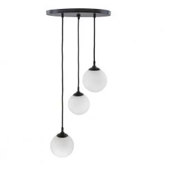 Lacey 3-Light Bronze Pendant with Etched Opal Glass Globes by DSI LIGHTING