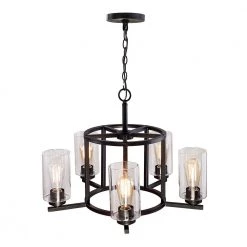 Summer 24 in. 5-Light Bronze Chandelier with Clear Glass Shades by DSI LIGHTING -Hot Sale Light Society Store bronze dsi lighting chandeliers ds18948 4f 1000
