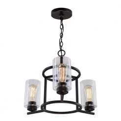 Summer 3-Light Bronze Pendant with Clear Glass Shades by DSI LIGHTING