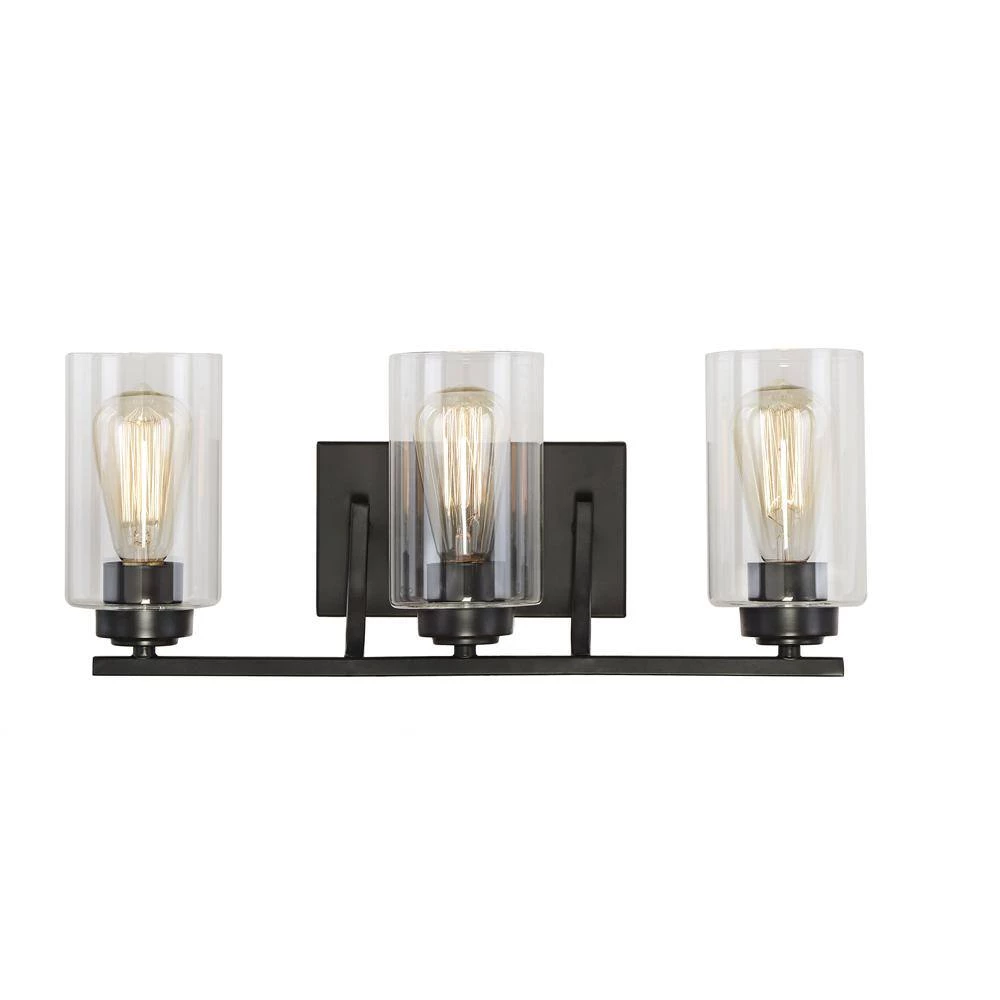 Summer 3-Light Bronze Vanity Light with Clear Glass Shades by DSI LIGHTING 6 Summer 3-Light Bronze Vanity Light with Clear Glass Shades by DSI LIGHTING - Image 4