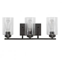 Summer 3-Light Bronze Vanity Light with Clear Glass Shades by DSI LIGHTING