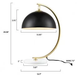 Franco 20.08 in. Brushed Brass/Black Table Lamp with Metal Shade by Light Society -Hot Sale Light Society Store brushed brass black light society table lamps ls t446 bb blk 76 1000