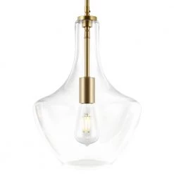 Sienna 1-Light Brushed Brass/Clear Pendant with Glass Shade by Light Society 15 Sienna 1-Light Brushed Brass/Clear Pendant with Glass Shade by Light Society -Hot Sale Light Society Store brushed brass clear light society chandeliers ls c263 bb cl 1f 1000