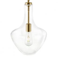 Sienna 1-Light Brushed Brass/Clear Pendant with Glass Shade by Light Society 14 Sienna 1-Light Brushed Brass/Clear Pendant with Glass Shade by Light Society -Hot Sale Light Society Store brushed brass clear light society chandeliers ls c263 bb cl 4f 1000
