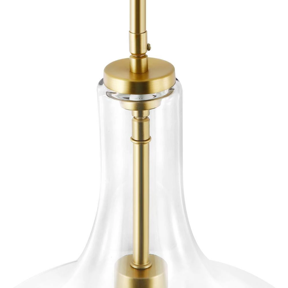 Sienna 1-Light Brushed Brass/Clear Pendant with Glass Shade by Light Society 9 Sienna 1-Light Brushed Brass/Clear Pendant with Glass Shade by Light Society - Image 7
