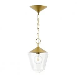 Beau 9 in. 1-Light Brushed Brass Pendant with Clear Glass Shade by Light Society -Hot Sale Light Society Store brushed brass clear light society chandeliers ls c318 bb cl 1f 1000