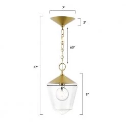 Beau 9 in. 1-Light Brushed Brass Pendant with Clear Glass Shade by Light Society -Hot Sale Light Society Store brushed brass clear light society chandeliers ls c318 bb cl 76 1000