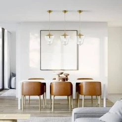 Beau 14 in. 1-Light Brushed Bras Pendant Light with Clear Glass Shade by Light Society -Hot Sale Light Society Store brushed brass clear light society chandeliers ls c319 bb cl 31 1000