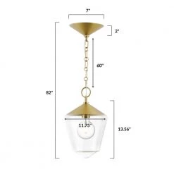 Beau 14 in. 1-Light Brushed Bras Pendant Light with Clear Glass Shade by Light Society -Hot Sale Light Society Store brushed brass clear light society chandeliers ls c319 bb cl 76 1000
