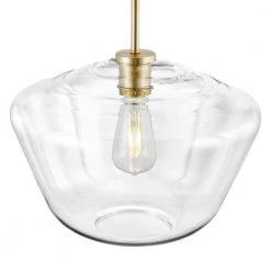 Vera 1-Light Brushed Brass Pendant with Clear Glass Shade by Light Society -Hot Sale Light Society Store brushed brass clear light society chandeliers ls c321 bb cl 1f 1000