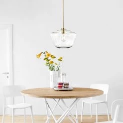Vera 1-Light Brushed Brass Pendant with Clear Glass Shade by Light Society -Hot Sale Light Society Store brushed brass clear light society chandeliers ls c321 bb cl 31 1000