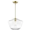 Vera 1-Light Brushed Brass Pendant with Clear Glass Shade by Light Society