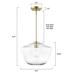 Vera 1-Light Brushed Brass Pendant with Clear Glass Shade by Light Society -Hot Sale Light Society Store brushed brass clear light society chandeliers ls c321 bb cl 76 1000