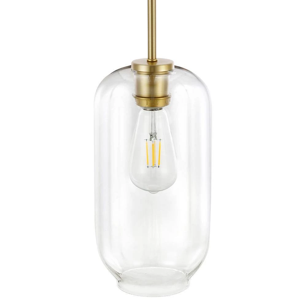 Mila 1-Light Brushed Brass/Clear Pendant with Glass Shade by Light Society 7 Mila 1-Light Brushed Brass/Clear Pendant with Glass Shade by Light Society - Image 5