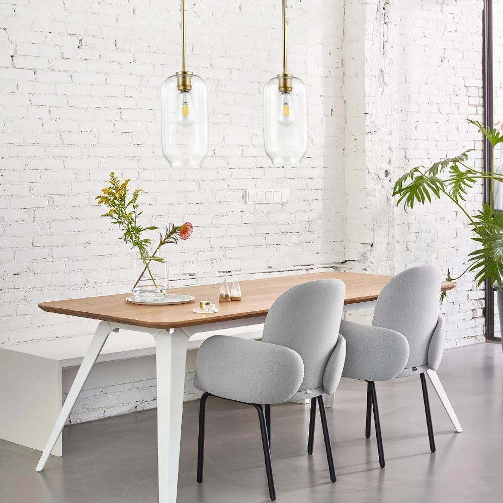 Mila 1-Light Brushed Brass/Clear Pendant with Glass Shade by Light Society 4 Mila 1-Light Brushed Brass/Clear Pendant with Glass Shade by Light Society - Image 2