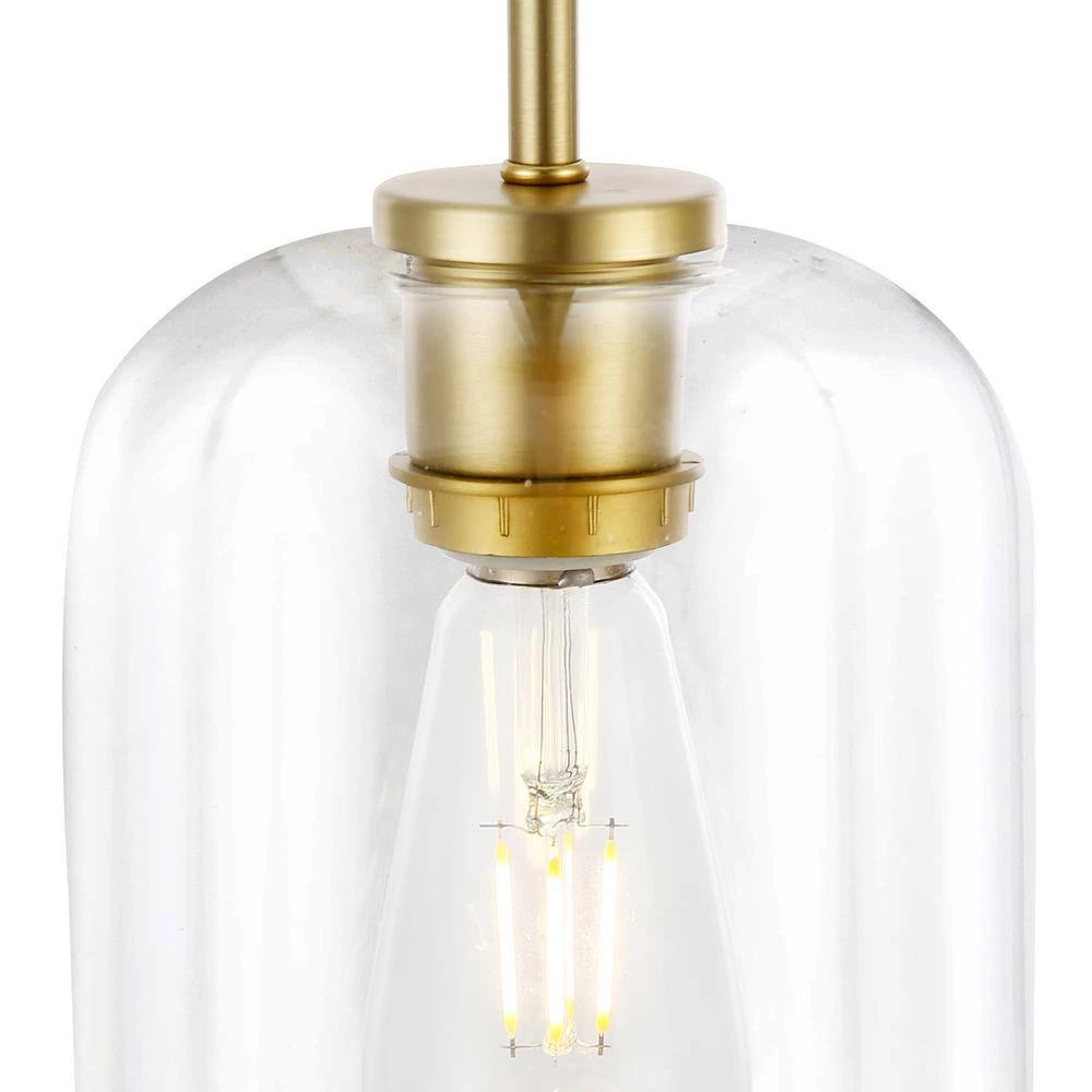 Mila 1-Light Brushed Brass/Clear Pendant with Glass Shade by Light Society 9 Mila 1-Light Brushed Brass/Clear Pendant with Glass Shade by Light Society - Image 7