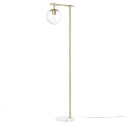 Graciana 58.99 in. Brushed Brass/Clear Floor Lamp with Glass Shade by Light Society