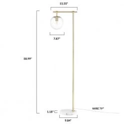 Graciana 58.99 in. Brushed Brass/Clear Floor Lamp with Glass Shade by Light Society -Hot Sale Light Society Store brushed brass clear light society floor lamps ls f437 bb cl 76 1000