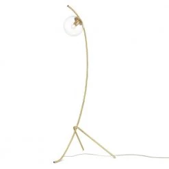 Addis 59.83 in. Brushed Brass/Clear Floor Lamp with Glass Shade by Light Society