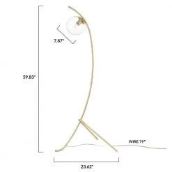 Addis 59.83 in. Brushed Brass/Clear Floor Lamp with Glass Shade by Light Society -Hot Sale Light Society Store brushed brass clear light society floor lamps ls f439 bb cl 76 1000