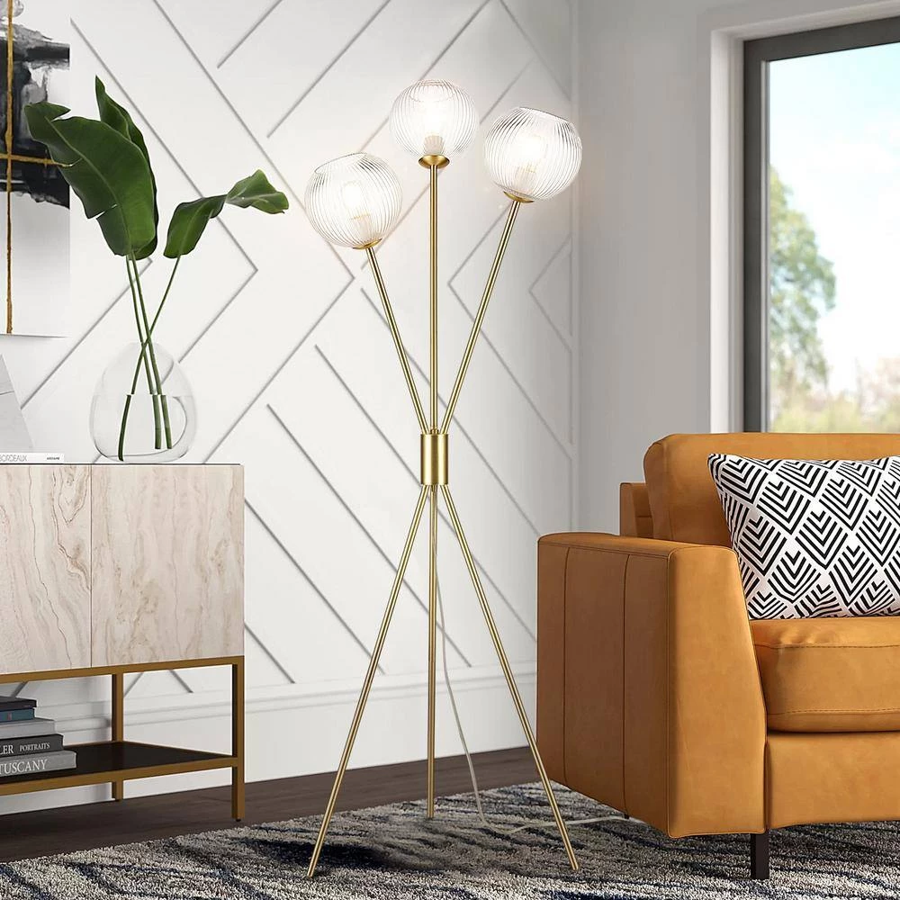 Medusi 65.75 in. Brushed Brass/Clear Floor Lamp with Glass Shades by Light Society 9 Medusi 65.75 in. Brushed Brass/Clear Floor Lamp with Glass Shades by Light Society - Image 7