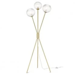 Medusi 65.75 in. Brushed Brass/Clear Floor Lamp with Glass Shades by Light Society
