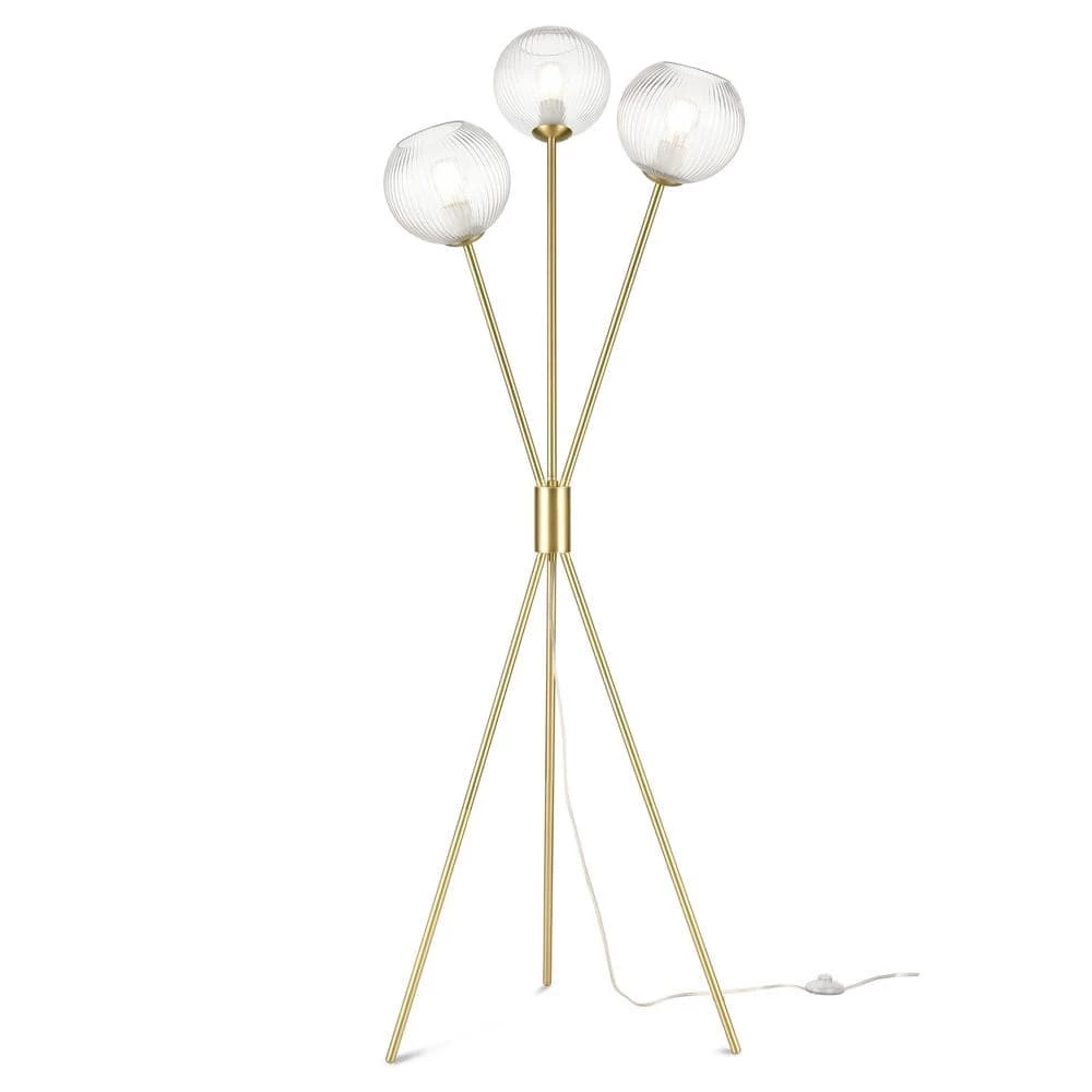 Medusi 65.75 in. Brushed Brass/Clear Floor Lamp with Glass Shades by Light Society 3 Medusi 65.75 in. Brushed Brass/Clear Floor Lamp with Glass Shades by Light Society