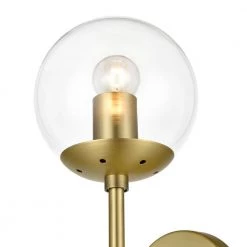 Zeno Globe 2-Light Wall Sconce in Brushed Brass/Clear by Light Society -Hot Sale Light Society Store brushed brass clear light society wall sconces ls w268 bb cl fa 1000