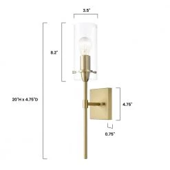 Montreal Brushed Brass Wall Sconce with Clear Glass by Light Society -Hot Sale Light Society Store brushed brass light society wall sconces ls w238 bb cl fa 1000
