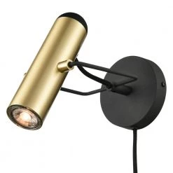 Zea Plug-In Brushed Brass Wall Sconce by Light Society