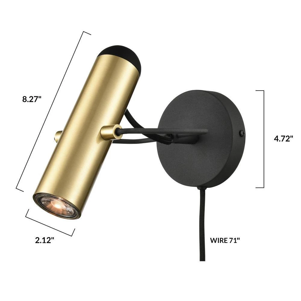 Zea Plug-In Brushed Brass Wall Sconce by Light Society 9 Zea Plug-In Brushed Brass Wall Sconce by Light Society - Image 7