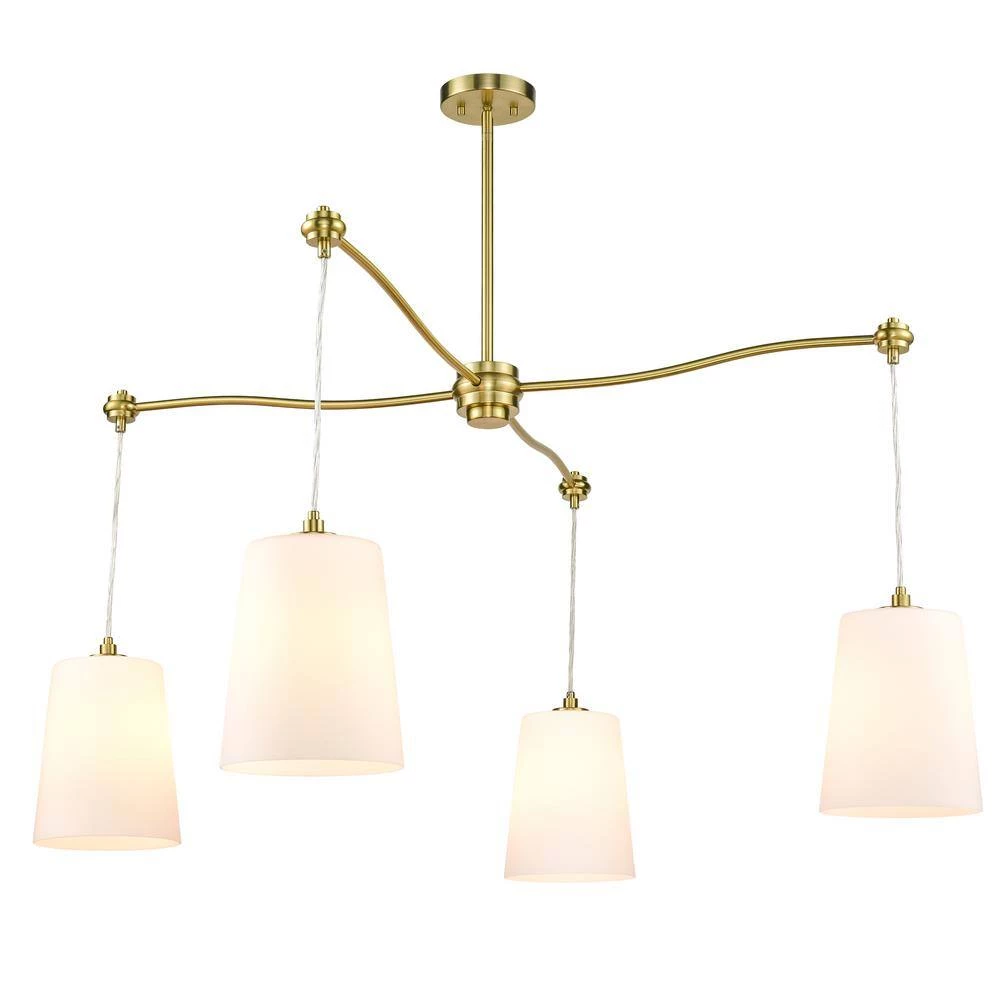 Llie 4-Light Brushed Brass/Opal Chandelier with Glass Shades by Light Society 5 Llie 4-Light Brushed Brass/Opal Chandelier with Glass Shades by Light Society - Image 3