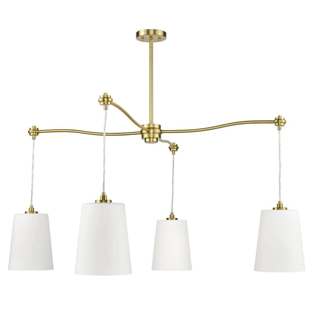 Llie 4-Light Brushed Brass/Opal Chandelier with Glass Shades by Light Society 4 Llie 4-Light Brushed Brass/Opal Chandelier with Glass Shades by Light Society - Image 2