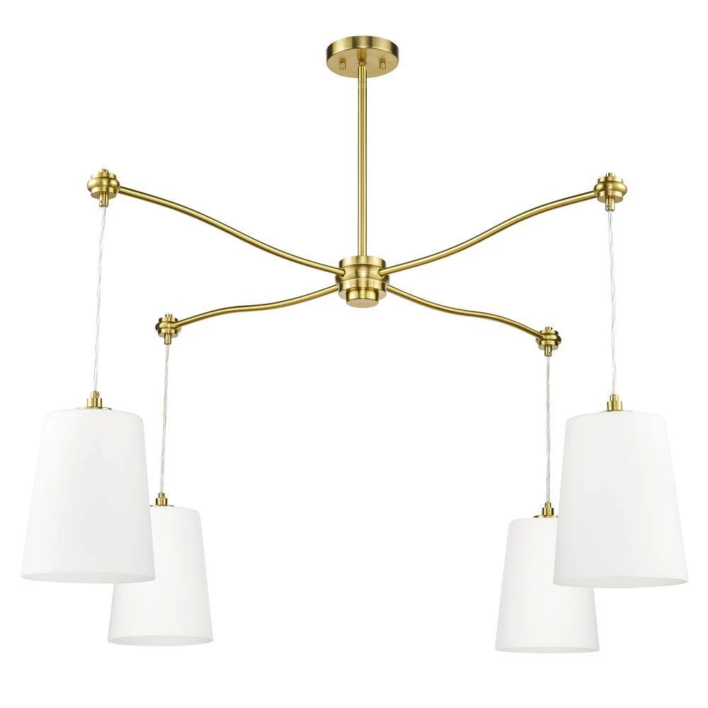 Llie 4-Light Brushed Brass/Opal Chandelier with Glass Shades by Light Society 8 Llie 4-Light Brushed Brass/Opal Chandelier with Glass Shades by Light Society - Image 6