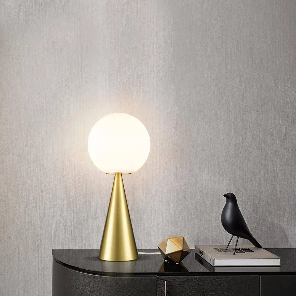 Hugo 17.85 in. Brushed Brass/Opal Table Lamp with Glass Shade by Light Society 10 Hugo 17.85 in. Brushed Brass/Opal Table Lamp with Glass Shade by Light Society - Image 8