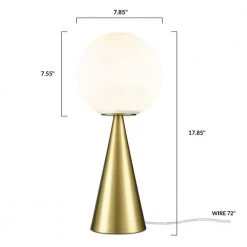 Hugo 17.85 in. Brushed Brass/Opal Table Lamp with Glass Shade by Light Society 16 Hugo 17.85 in. Brushed Brass/Opal Table Lamp with Glass Shade by Light Society -Hot Sale Light Society Store brushed brass opal light society table lamps ls t488 bb op 76 1000