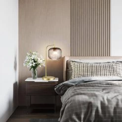 Aveni 22.83 in. Brushed Brass/Smoke Table Lamp with Glass Shade by Light Society -Hot Sale Light Society Store brushed brass smoke light society table lamps ls t441 bb smk 31 1000