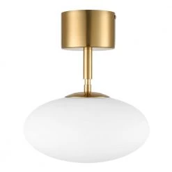Alby 1-Light Brushed Brass/White Pendant Light by Light Society -Hot Sale Light Society Store brushed brass white light society chandeliers ls c503 brs op 1f 1000