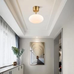 Alby 1-Light Brushed Brass/White Pendant Light by Light Society -Hot Sale Light Society Store brushed brass white light society chandeliers ls c503 brs op 31 1000