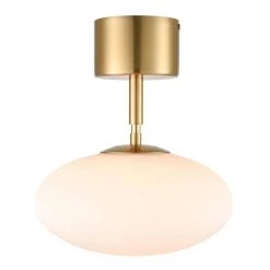 Alby 1-Light Brushed Brass/White Pendant Light by Light Society -Hot Sale Light Society Store brushed brass white light society chandeliers ls c503 brs op 4f 1000