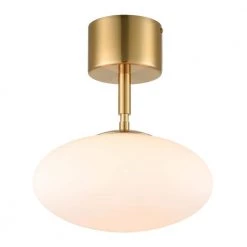 Alby 1-Light Brushed Brass/White Pendant Light by Light Society