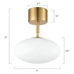 Alby 1-Light Brushed Brass/White Pendant Light by Light Society -Hot Sale Light Society Store brushed brass white light society chandeliers ls c503 brs op 76 1000