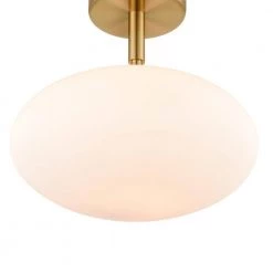 Alby 1-Light Brushed Brass/White Pendant Light by Light Society -Hot Sale Light Society Store brushed brass white light society chandeliers ls c503 brs op fa 1000