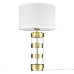 Tess 24.7 in. Brushed Brass/White Table Lamp with Fabric Shade by Light Society -Hot Sale Light Society Store brushed brass white light society table lamps ls t486 bb wh 1f 1000