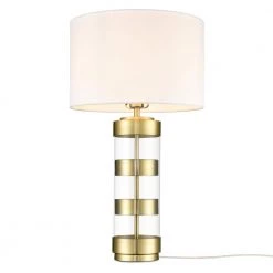 Tess 24.7 in. Brushed Brass/White Table Lamp with Fabric Shade by Light Society -Hot Sale Light Society Store brushed brass white light society table lamps ls t486 bb wh 4f 1000