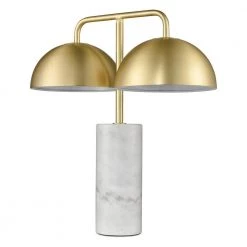 Oulu 22.44 in. Marble Table Lamp with Metal Shades by Light Society -Hot Sale Light Society Store brushed brass white light society table lamps ls t546 mb 1f 1000