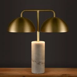 Oulu 22.44 in. Marble Table Lamp with Metal Shades by Light Society -Hot Sale Light Society Store brushed brass white light society table lamps ls t546 mb 31 1000