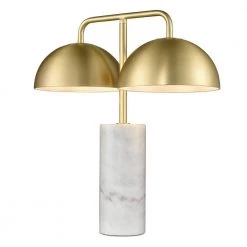 Oulu 22.44 in. Marble Table Lamp with Metal Shades by Light Society -Hot Sale Light Society Store brushed brass white light society table lamps ls t546 mb 4f 1000