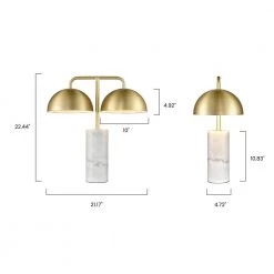 Oulu 22.44 in. Marble Table Lamp with Metal Shades by Light Society -Hot Sale Light Society Store brushed brass white light society table lamps ls t546 mb 76 1000