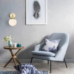 Zeno Globe Brushed Brass Wall Sconce with White Shade by Light Society -Hot Sale Light Society Store brushed brass white light society wall sconces ls w264 bb wh 31 1000